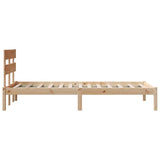 Bed Frame with Headboard Brown 90 x 190 cm Solid Pine wood 872143