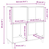 Record Cabinet Brown Oak 84.5x38x89 cm Engineered Wood 831996