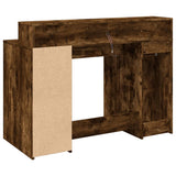 Desk with LED Lights Smoked Oak 120x55x91 cm Engineered Wood 3309415