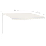 Manual Retractable Awning with LED 450x300 cm Cream 3068922