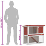 Outdoor Rabbit Hutch 1 Door Red Wood 170833