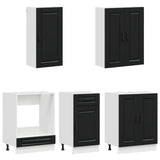 Kitchen Unit PORTO 5 pcs Black Engineered Wood 3438276