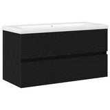 Bathroom Sink Cabinet Black Oak 90 x 39 x 62 cm Engineered Wood 3333146