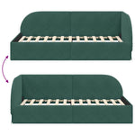 Corner Bed Frame with Headboard Dark green 80 x 200 cm Velvet 42016628