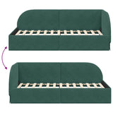 Corner Bed Frame with Headboard Dark green 80 x 200 cm Velvet 42016628