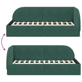 Corner Bed Frame Dark Green 100 cm x 200 cm Velvet 42016658