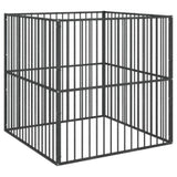 Dog Playpen 4 Panel Black Galvanised Steel 172209
