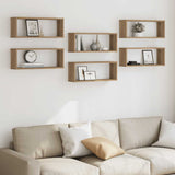 Wall Cube Shelves 6 pcs Artisan Oak 60x15x23 cm Engineered Wood 856591