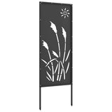 Garden Privacy Screen Black 50 x 140 cm Cold-rolled steel 876273