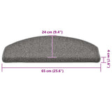 Stair Mats 30 pcs 65x24x4 cm Dark Grey Half Round Large 3365761