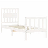 Bed Frame without Mattress White Small Single Solid Wood Pine 3192387