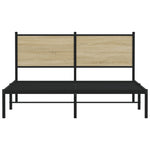 Metal Bed Frame without Mattress Sonoma Oak 150x200 cm King Size 4007718