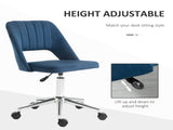 Armless Velvet-Feel Office Chair - Dark Blue T3398P329953
