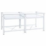 Double Washing Machine Pedestal with Pull-Out Shelves White 4009871