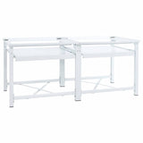Double Washing Machine Pedestal with Pull-Out Shelves White 4009871