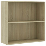 2-Tier Book Cabinet Sonoma Oak 80x30x76.5 cm Engineered Wood 801002