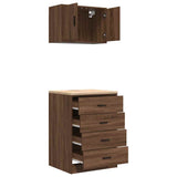 ZNTS Garage Cabinets 2 pcs Brown Oak Engineered Wood 3328338