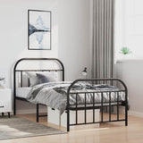 Bed Frame Black Steel Single Bed Frame Rectangular 353648