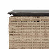 6 Piece Garden Sofa Set with Cushions Beige Poly Rattan Acacia 3327699
