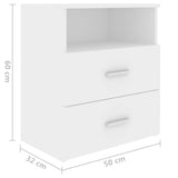 Bed Cabinet White 50x32x60 cm 803272
