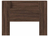 Storage Headboard with LED Brown Oak Engineered Wood 3418650