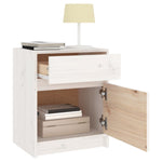 ZNTS Bedside Cabinets 2 pcs White 40x31x50 cm Solid Pinewood 808126