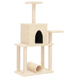Cat Tree with Sisal Scratching Posts Cream 122 cm 172088