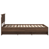 Bed Frame with Headboard Brown Oak 120 x 123 cm Engineered Wood 3408871