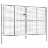 Garden Gate Galvanised Steel 306x200 cm Silver 144764