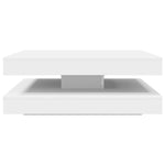 ZNTS Coffee Table 360-Degree Rotatable White 90x90x34.5 cm 3321351