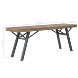 Garden Bench Brown and Grey Solid Acacia wood and Steel 120 cm 44252
