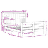 Bookcase Bed without Mattress White 140x200 cm Solid Wood Pine 3309963