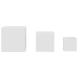 ZNTS Side Tables 3 pcs White Engineered Wood 808585
