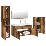 ZNTS 5 Piece Bathroom Furniture Set Old Wood Engineered Wood 3328913