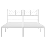 Metal Bed Frame without Mattress with Headboard White 120x190cm 372225