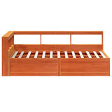 Bookcase Bed without Mattress Wax Brown 140x190cm Solid Wood Pine 3324474