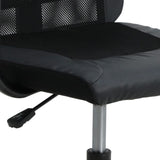 Office Chair Black Mesh Fabric and Faux Leather 353023