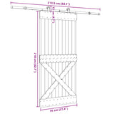 Sliding Door NARVIK Natural and Black 95 x 210 cm 3445369