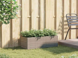 Garden Planter with 2 Pots Grey 72x30x32 cm Poly Rattan 366424