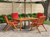 5-Piece Garden Dining Set Natural Solid Acacia Wood 3434570