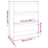 Book Cabinet/Room Divider 80x30x103.5 cm Solid Wood Pine 808188