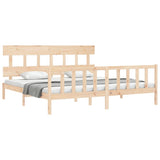 Bed Frame without Mattress Super King Size Solid Wood Pine 3193351