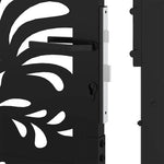 ZNTS Garden Gate Black 105x106 cm Steel Wave Design 4100969