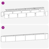 Raised Garden Bed White 380 x 40x 40 cm Steel 8011734