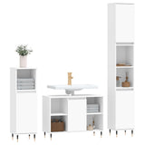 3 Piece Bathroom Furniture Set White Engineered Wood 3190291