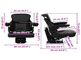 Tractor Seat with Suspension Black 60 x 58 x 72 cm 42008361