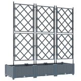 Garden Planter 3 pcs LiGht Grey 120 x 40 x 125.5 cm PP 42002885