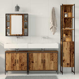Bathroom Furniture Set with Shelf 4 pcs Brown Engineered wood 3332591