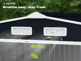 9 x 6ft Metal Bicycle Shed, Outdoor Storage Tool House with Ventilation Slots, Foundation Kit and T3398P377668