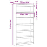 Book Cabinet Black 100 x 30 x 198 cm Engineered Wood 3333925